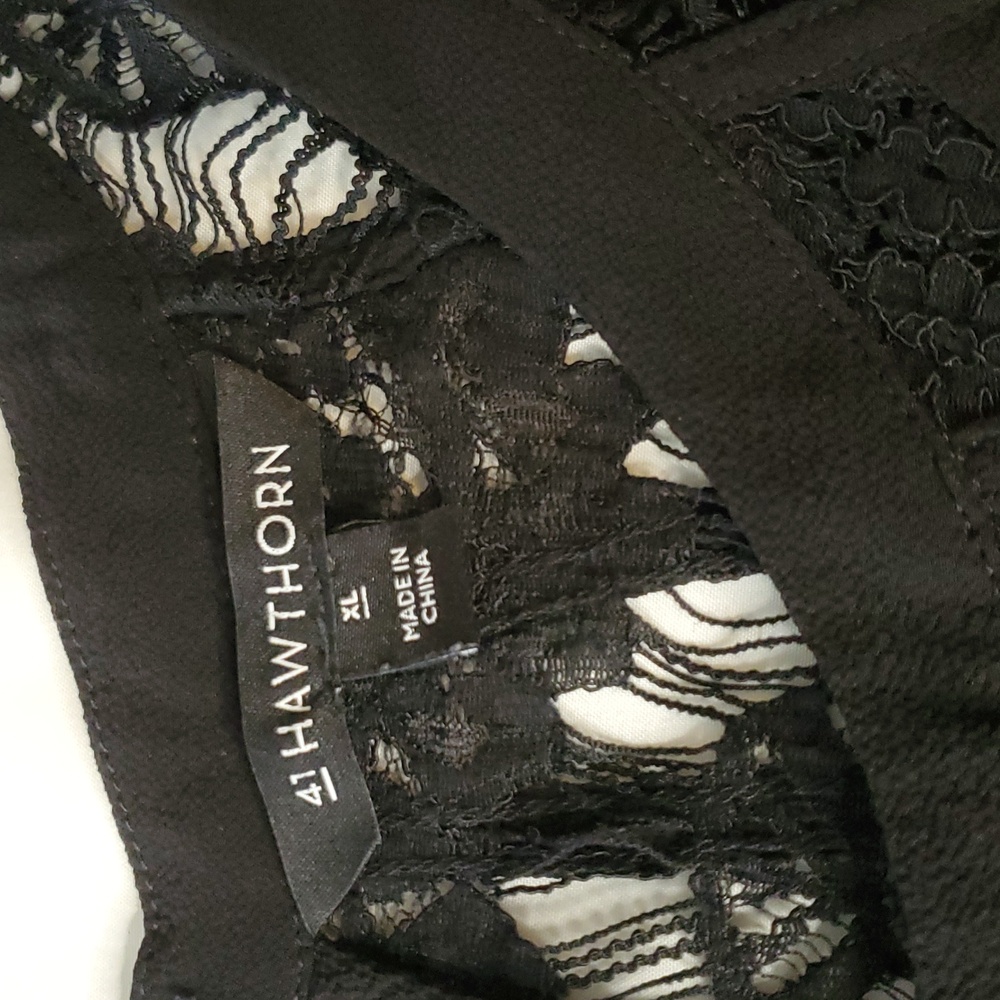 41 Hawthorn Black Lace Details Cap Sleeves Top Ladies. Size:XL - Picture 2 of 9